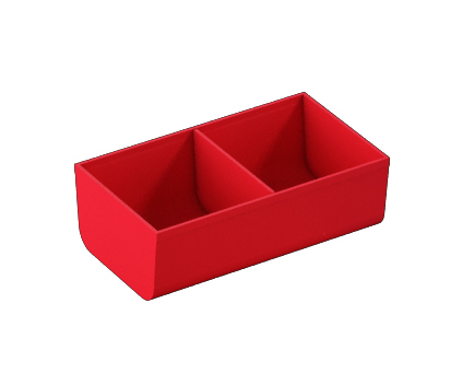 Greifschale mit Unterteiler, rot